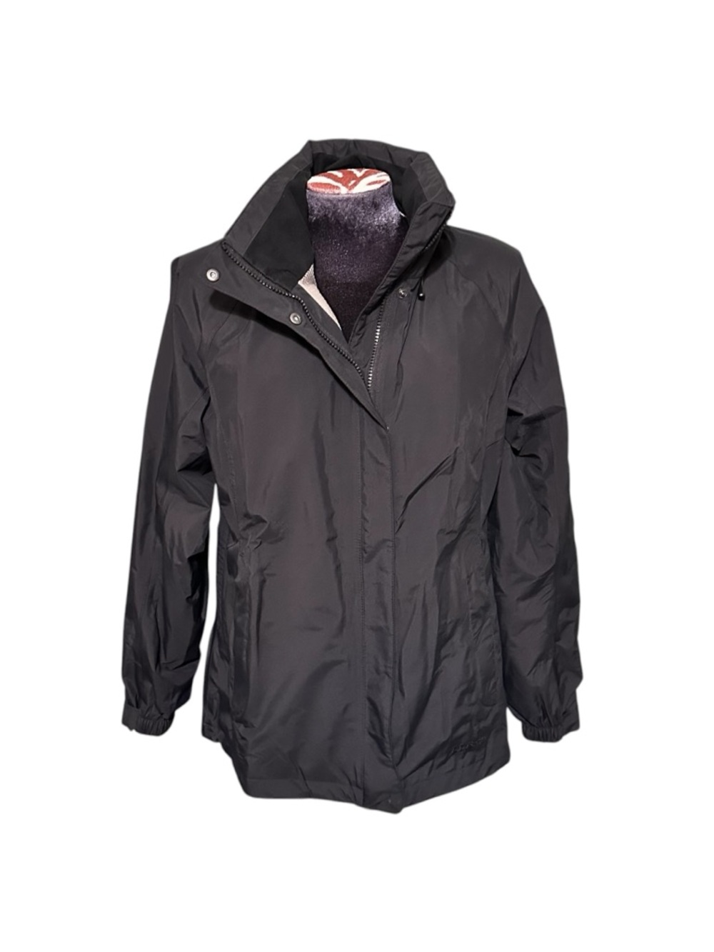 LL Bean Women’s Black Rain Jacket Coat Size Small Reg